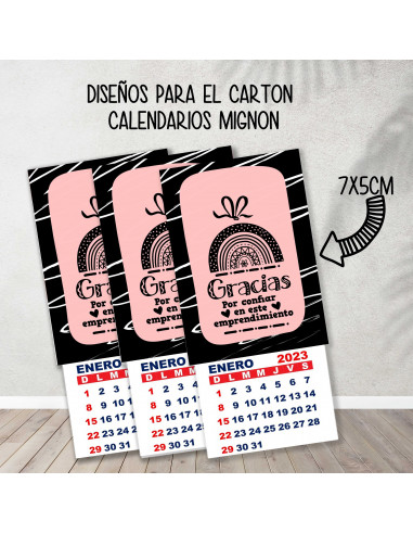 CARTONES CALENDARIOS MIGNON...