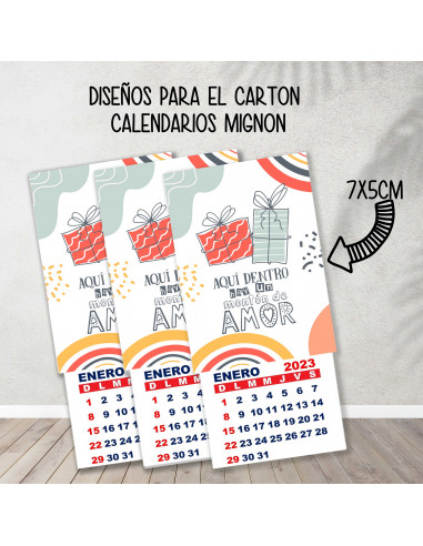 CARTONES CALENDARIOS MIGNON...