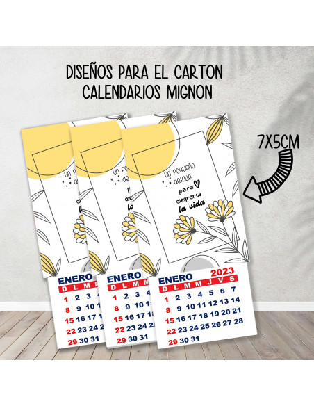 CARTONES CALENDARIOS MIGNON EMPRENDEDORES PACK 1