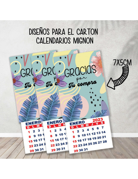 CARTONES CALENDARIOS MIGNON EMPRENDEDORES PACK 1