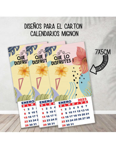CARTONES CALENDARIOS MIGNON...