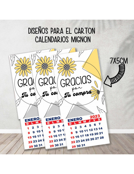 CARTONES CALENDARIOS MIGNON EMPRENDEDORES PACK 1