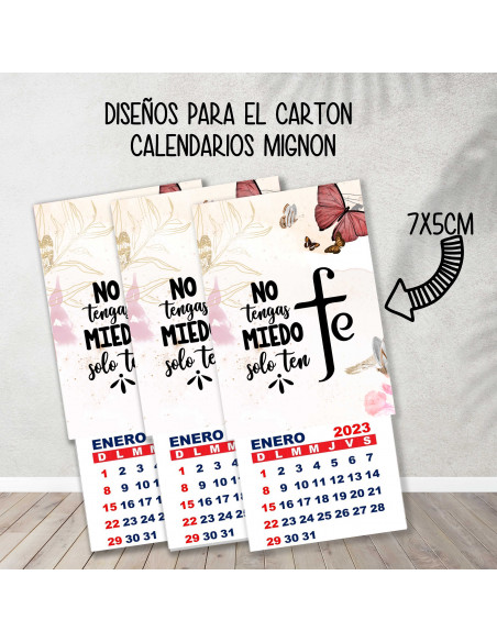 CARTONES CALENDARIOS MIGNON RELIGIOSOS