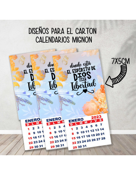 CARTONES CALENDARIOS MIGNON RELIGIOSOS