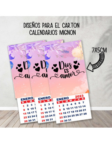 CARTONES CALENDARIOS MIGNON RELIGIOSOS