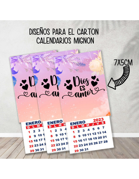 CARTONES CALENDARIOS MIGNON RELIGIOSOS
