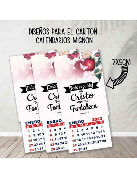 CARTONES CALENDARIOS MIGNON RELIGIOSOS