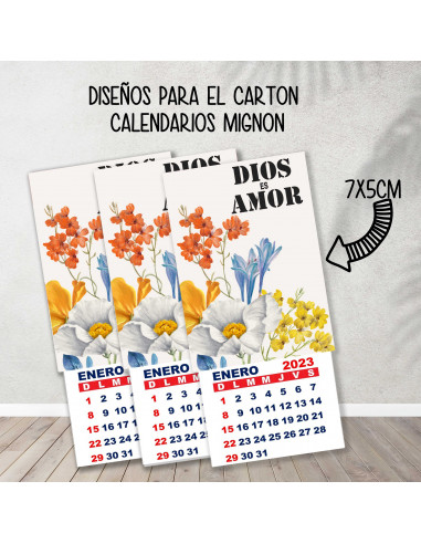 CARTONES CALENDARIOS MIGNON RELIGIOSOS