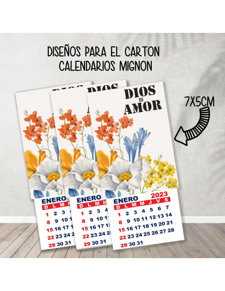 CARTONES CALENDARIOS MIGNON RELIGIOSOS