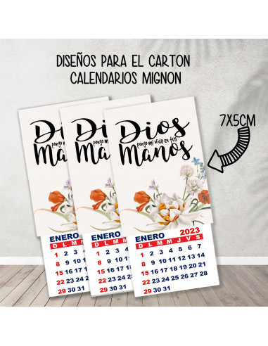 CARTONES CALENDARIOS MIGNON RELIGIOSOS