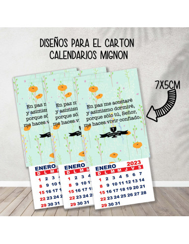 CARTONES CALENDARIOS MIGNON RELIGIOSOS