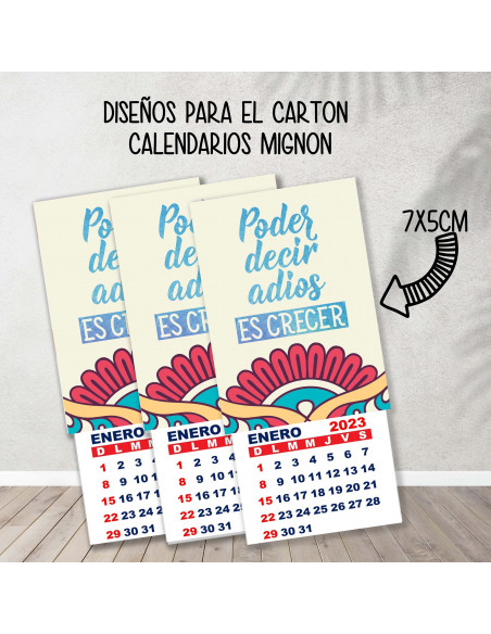 CARTONES CALENDARIOS MIGNON FRASES