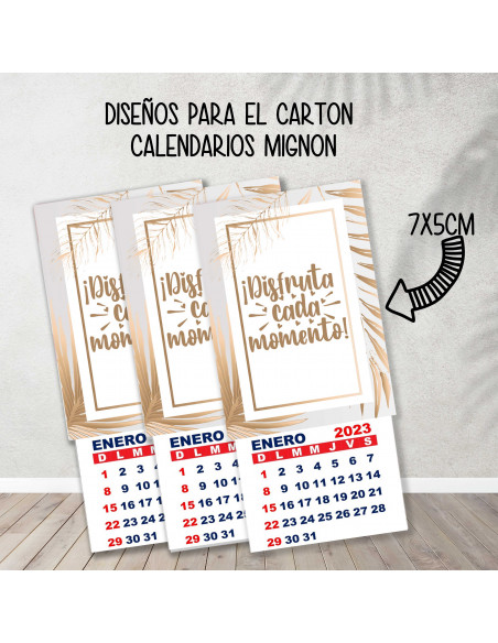 CARTONES CALENDARIOS MIGNON FRASES
