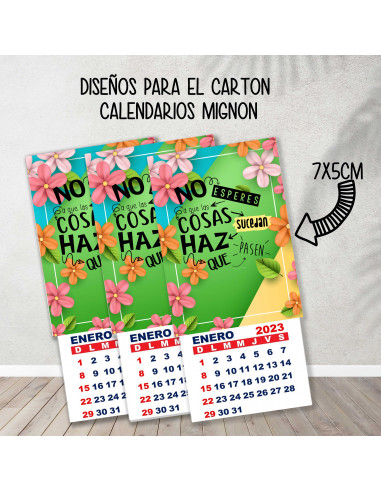 CARTONES CALENDARIOS MIGNON FRASES
