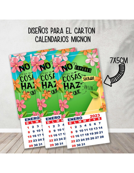 CARTONES CALENDARIOS MIGNON FRASES