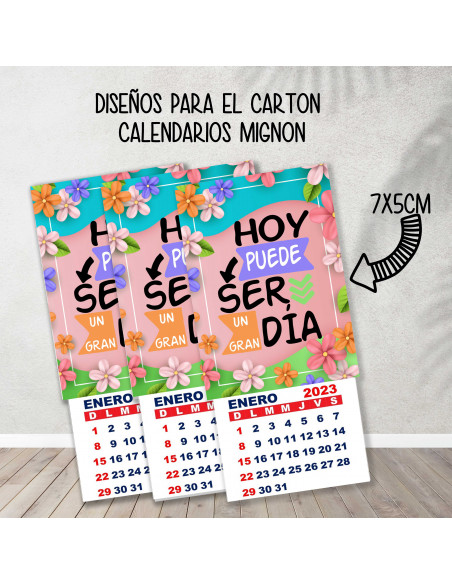 CARTONES CALENDARIOS MIGNON FRASES