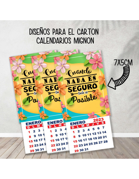 CARTONES CALENDARIOS MIGNON FRASES