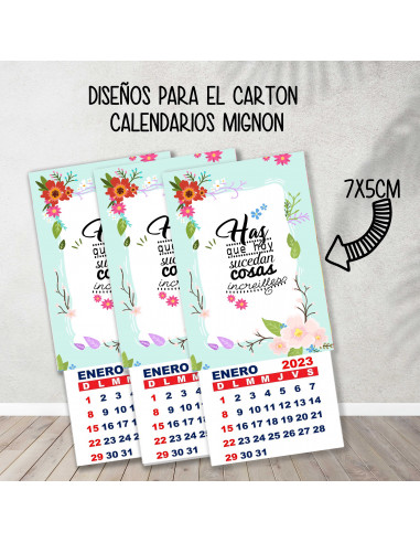 CARTONES CALENDARIOS MIGNON FRASES