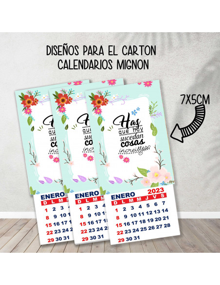 CARTONES CALENDARIOS MIGNON FRASES