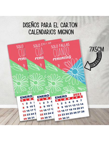 CARTONES CALENDARIOS MIGNON FRASES
