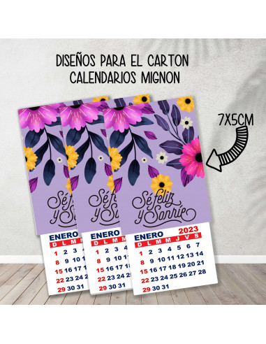CARTONES CALENDARIOS MIGNON FRASES