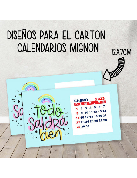 CARTON PARA CALENDARIO MIGNON