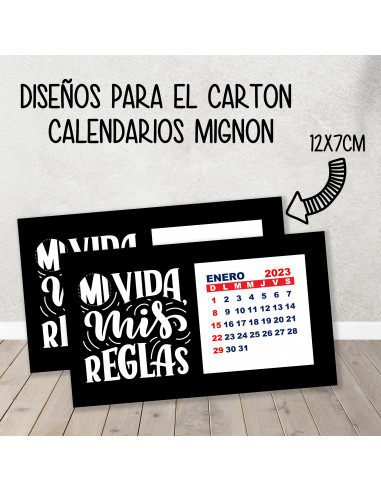 CARTON PARA CALENDARIO MIGNON