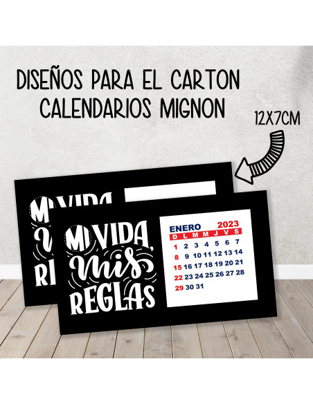 CARTON PARA CALENDARIO MIGNON