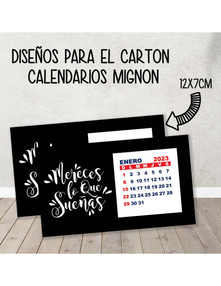 CARTON PARA CALENDARIO MIGNON