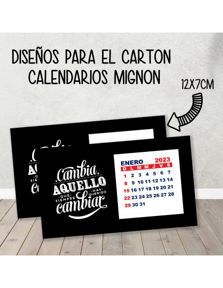 CARTON PARA CALENDARIO MIGNON