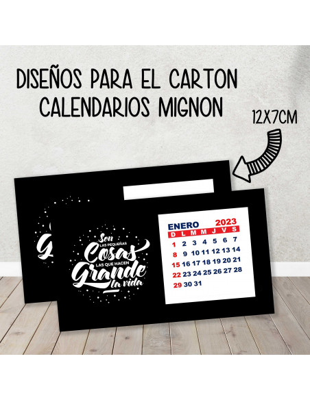 CARTON PARA CALENDARIO MIGNON
