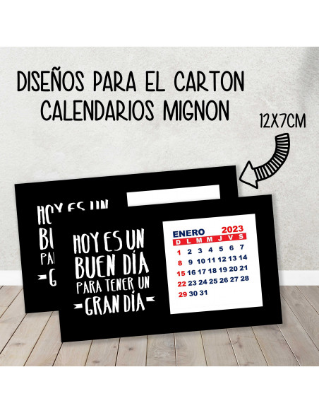 CARTON PARA CALENDARIO MIGNON