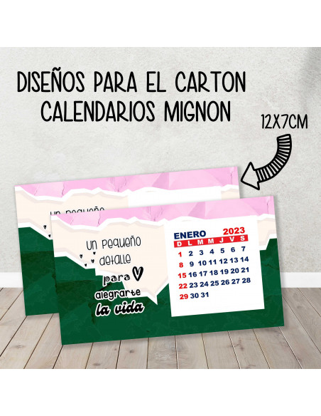 CARTON PARA CALENDARIO MIGNON EMPRENDEDORES