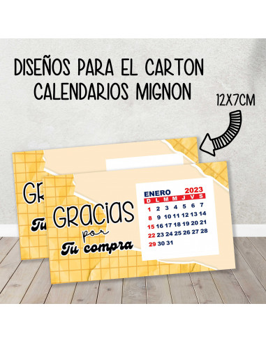 CARTON PARA CALENDARIO MIGNON...