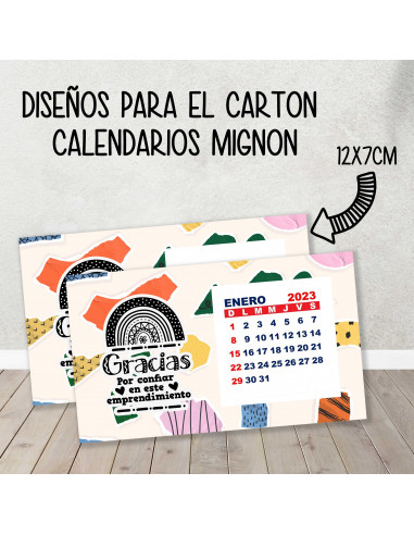 CARTON PARA CALENDARIO MIGNON...