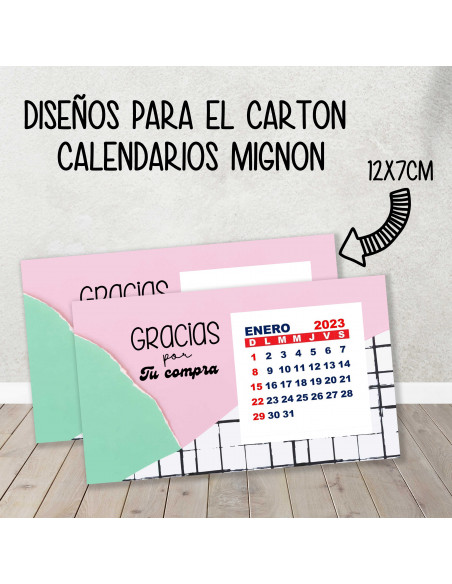CARTON PARA CALENDARIO MIGNON EMPRENDEDORES