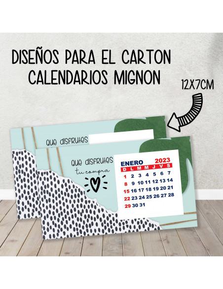 CARTON PARA CALENDARIO MIGNON EMPRENDEDORES