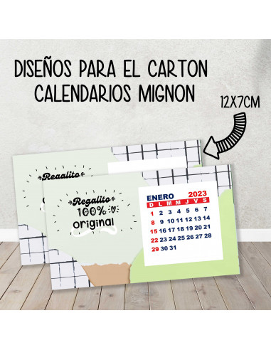 CARTON PARA CALENDARIO MIGNON...