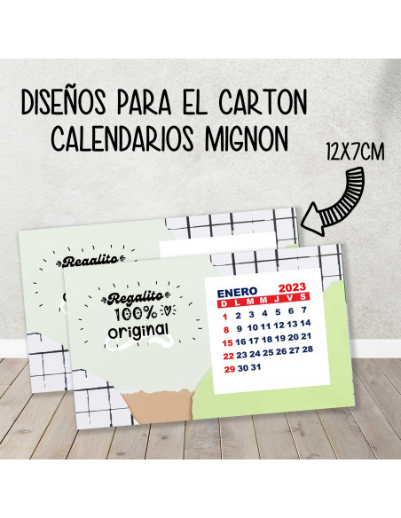 CARTON PARA CALENDARIO MIGNON EMPRENDEDORES