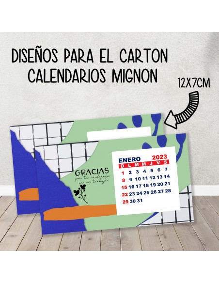 CARTON PARA CALENDARIO MIGNON EMPRENDEDORES