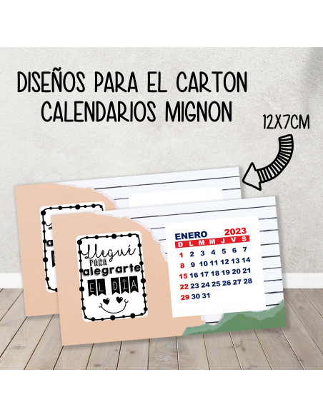 CARTON PARA CALENDARIO MIGNON EMPRENDEDORES