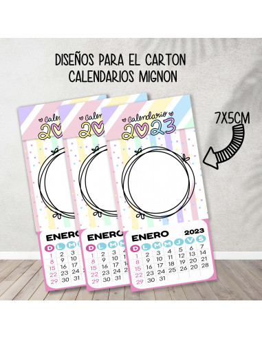 Cartones para calendario mignon pasteles