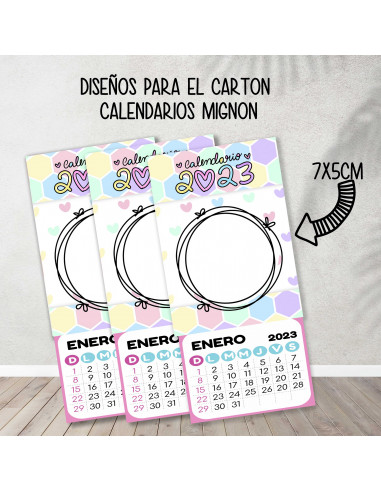 Cartones para calendario mignon pasteles
