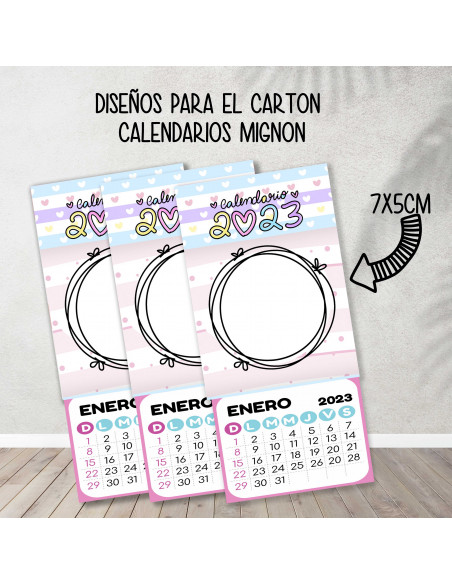 Cartones para calendario mignon pasteles