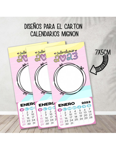Cartones para calendario mignon pasteles