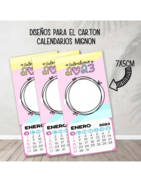 Cartones para calendario mignon pasteles