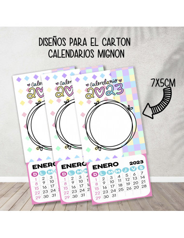 Cartones para calendario mignon pasteles