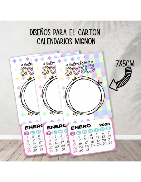 Cartones para calendario mignon pasteles