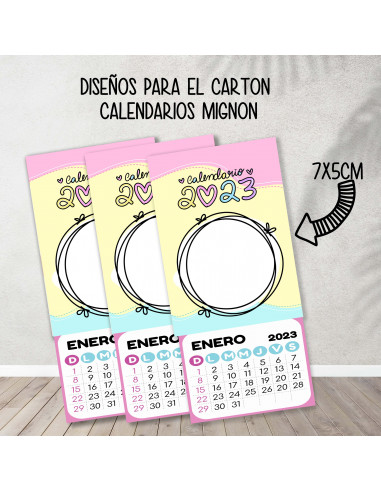 Cartones para calendario mignon pasteles