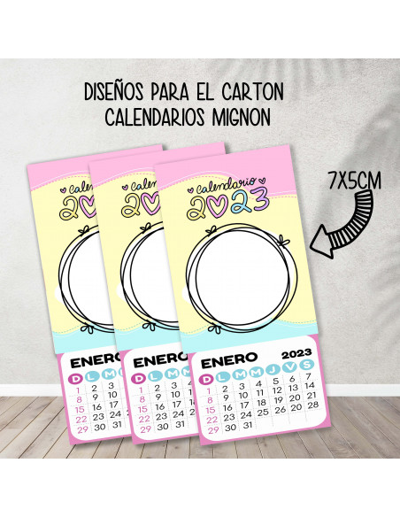 Cartones para calendario mignon pasteles